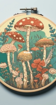 Forest Mushrooms by Terezy Stitch