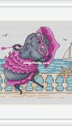 Pugs Series - Promenade by the Beach by Katerina Besperstova