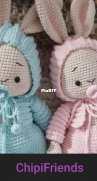 Chipifriends - Tejiendo Lindo - Graciela Gaudi - Twin bunnies