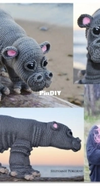 Crochetverse- Stephanie Pokorny- Pygmy Baby Hippopotamus and Bonus Hat
