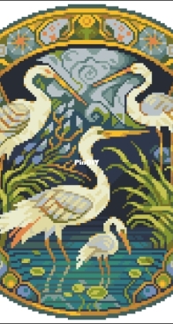 Stitching Land - Art Nouveau Storks  XSD + PCS