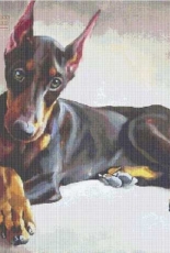 Classic Cross Stitch Doberman Pinscher