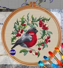 XStitch Tower - Bullfinch Bird by Eva Lermontov