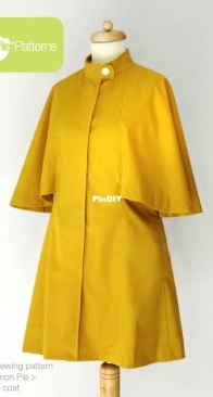 Waffle Patterns - Lemon Pie Cape Coat - Size 34-48