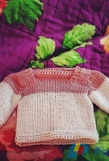 French Letter Baby Sweater by Gina Jones-Free