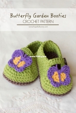 Hopeful Honey - Olivia Kent - Butterfly Garden Baby Booties - Free