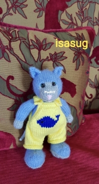 blue cat with whale overall