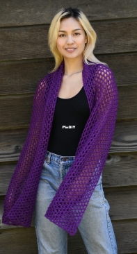 Grape Mesh Lace Wrap by Shannon Dunbabin-Free