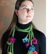 Frugal Knitting Haus - Spring Flowers Scarf  by Jen Geigley