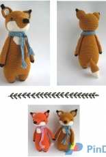 Little Bear Crochets - J. A. Poolvos- Fox With Scarf - Russian- Translated