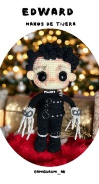 AmigurumisAK - Zayda Arteche - Edward Scissorhands-  Edward Manos de Tijera - Spanish