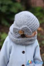 Coquette Cloche Hat & Cowl Set by Ekaterina Filippova Toddler to Adult
