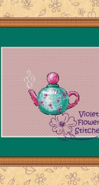 Violet Flower Stitches - Green Kettle - Free