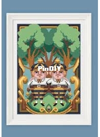 Mrs Peggotty Arts - Alice in Wonderland, Tweedledum and Tweedledee by Elisabetta Stoinich