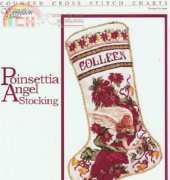 The Vermillion Stitchery 220 - Poinsettia Angel Stocking
