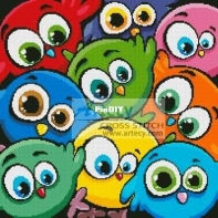 Artecy Cross Stitch - Cartoon Birds Cushion