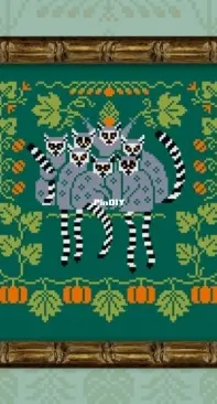 Owl Forest Embroidery - 0235-DL-B - v. 1 and v.2 - Friendly Lemurs