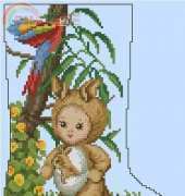 Kangaroo Baby Stocking by Ellen Maurer-Stroh from Jill Oxtons Cross Stitch & Beading 55 XSD