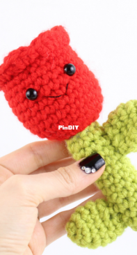 Stringy Ding Ding - Olive - Flower Amigurumi - Free