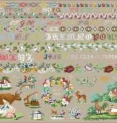 1864 EF Sampler from Sampler and Antique Needlework Quarterly SANQ 63 2011 Summer XSD