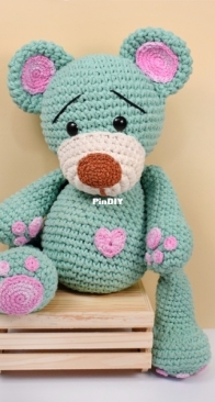 Urso fofinho azul Euroroma amigurumi receita