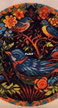 Stitching Land - Art Nouveau Birds