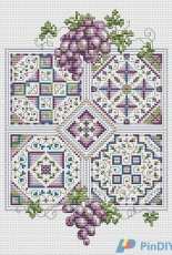 Grapes and Quilts by Ursula Michael From The Cross Stitcher USA February 2001