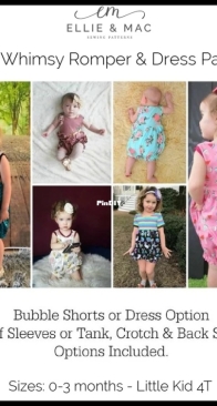 Ellie and Mac - Whimsy Romper and Dress - Sizes 0/3 Months - 4T