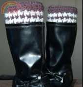 A Crocheted Simplicity - Jennifer Pionk - Houndstooth Boot Cuffs Reversible