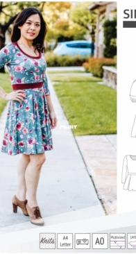 Sinclair Patterns - Valley Knit Skater Dress  - S1082 - Size xs-3xxl - English