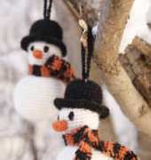 Snowman Ornament by Drops Designs-Freebie
