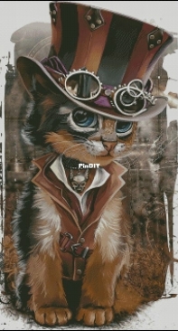 Steampunk Cat by Tatiana Kholodenko
