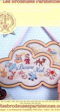 Les Brodeuses Parisiennes - Suspension "Nuage" et ruban Rose