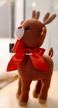 Ovelhinha Crochê -  Aline Oliveira - Reindeer Tuti - Rena Tuti - Portuguese