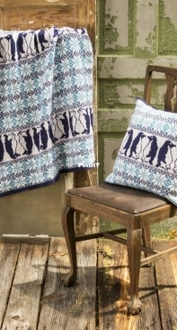 Penguin Parade Pillow & Throw by Sandi Rosner