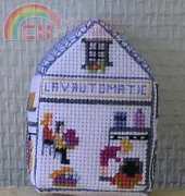 Small Town in 3D Cross Stitch - Laundry