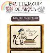 Brittercup Designs CP36 Britty Kitty Monthly Series - September Smarty Cat - October Peek-a-BOO!