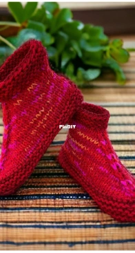 Nearly Seamless Cuffed Bootie Slippers for Adults - Janis Frank - Free