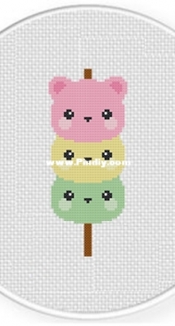 Daily Cross Stitch - Kawaii Cub Dango