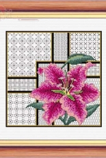 Needlecrafts: Daylily and blackwork
