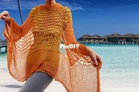Island Orange shawl by Petra Breakstone