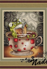 Frog in a Cup of Coffee by Nadezhda Kazarina / Nadi