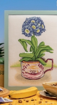 Auricula - Cup of Joy by Durene Jones from Cross Stitcher 393