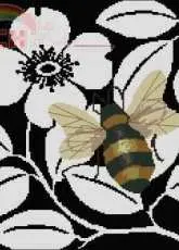 Pillow with flowers and Bee