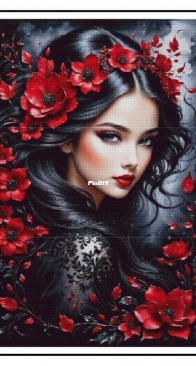 Abakan - The Face Of A Woman In Poppies by Urszula Przygrodzka