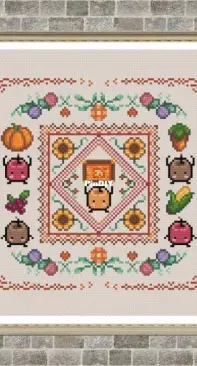 Stardew Valley - Autumn Junimo Sampler by A Stitch To The Past