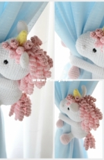 Unicorn curtain tieback