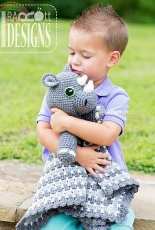 Ira Rott Designs - Ira Rott - Riley Rhino the Rhinoceros Snuggle Blankey