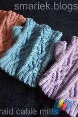 Four Rib Braid Cable Mitts by SmarieK / Smariek Knits-Free