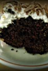 chocolate cake with marshmallow
